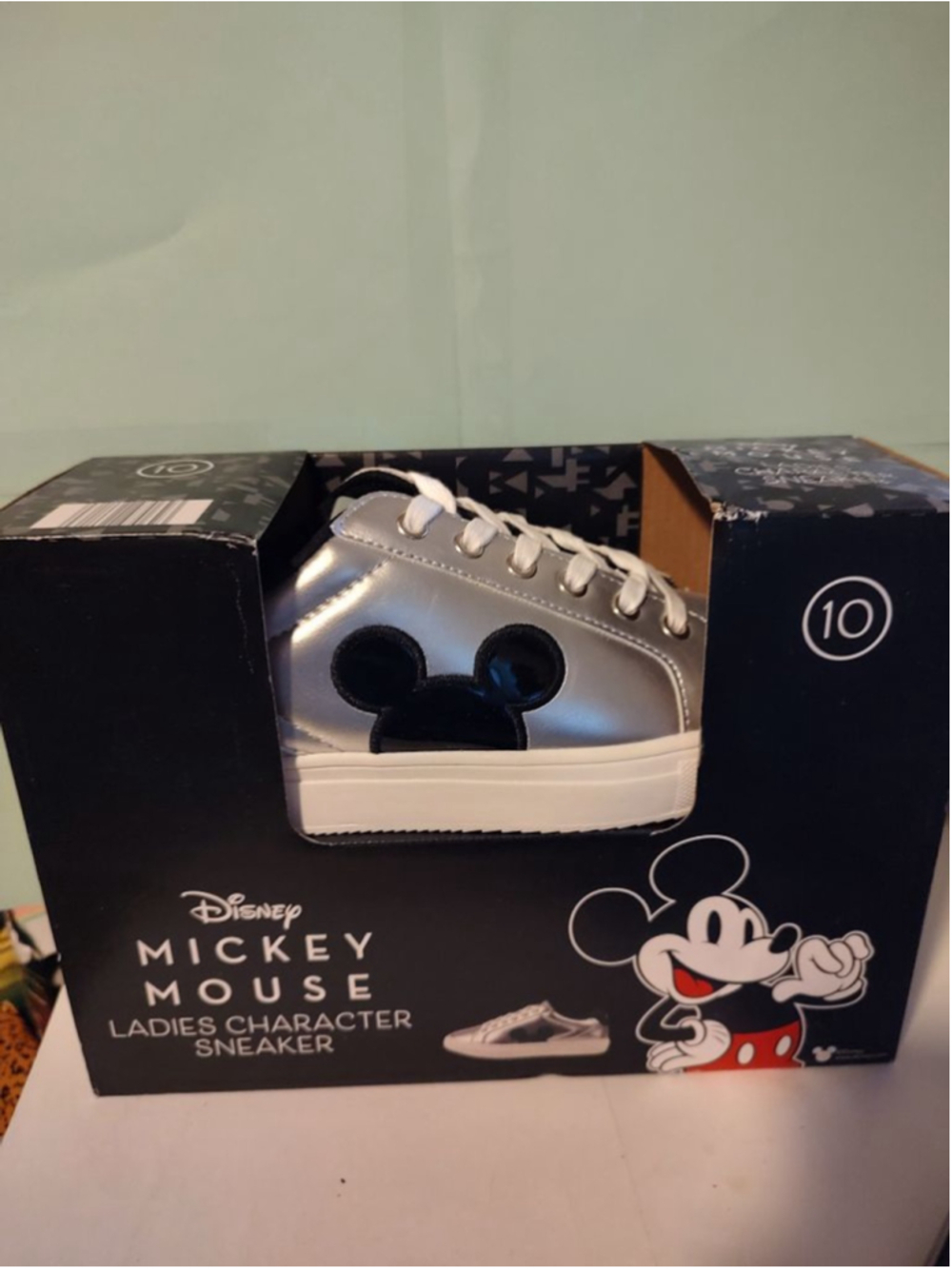 Women's Disney Silver Mickey Mouse Sneakers Size 10